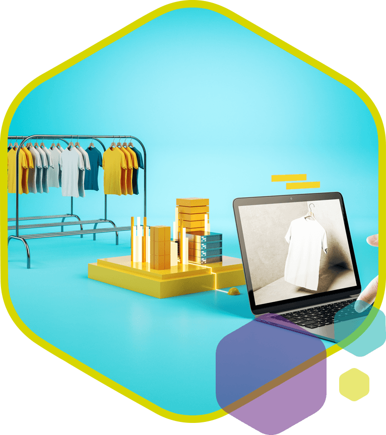 Kledingproductie en webshop gecombineerd als symbool voor eigenaarschap en controle over je eigen merchandise en verkoopproces
