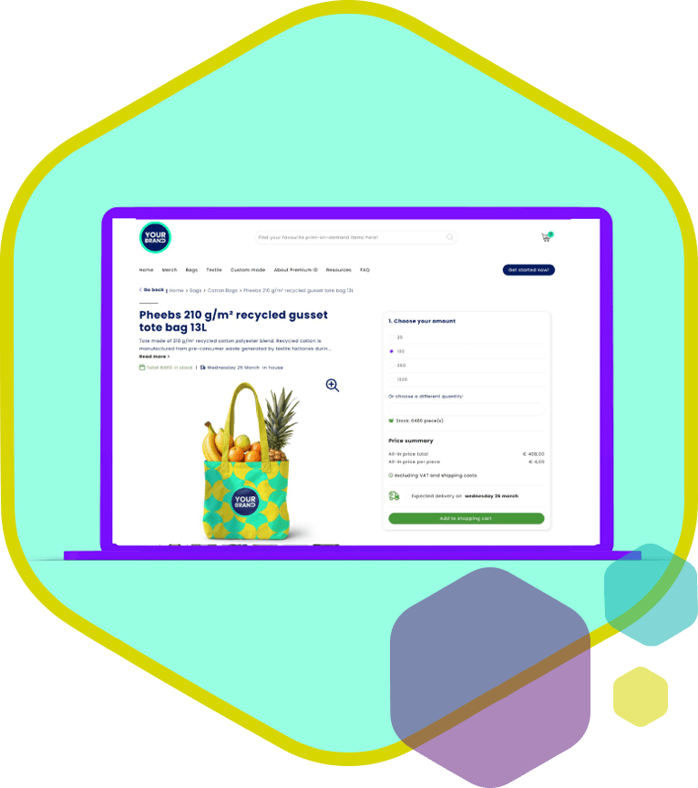 Productpagina met direct zichtbare opmaak en prijs als symbool voor realtime personalisatie en direct resultaat in een webshop